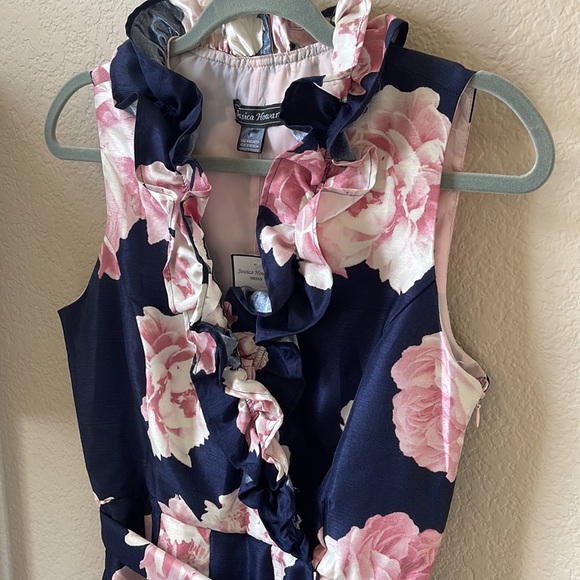 Ruffle Collar Sleeveless Floral Dress Sz 6 - Picture 2 of 6